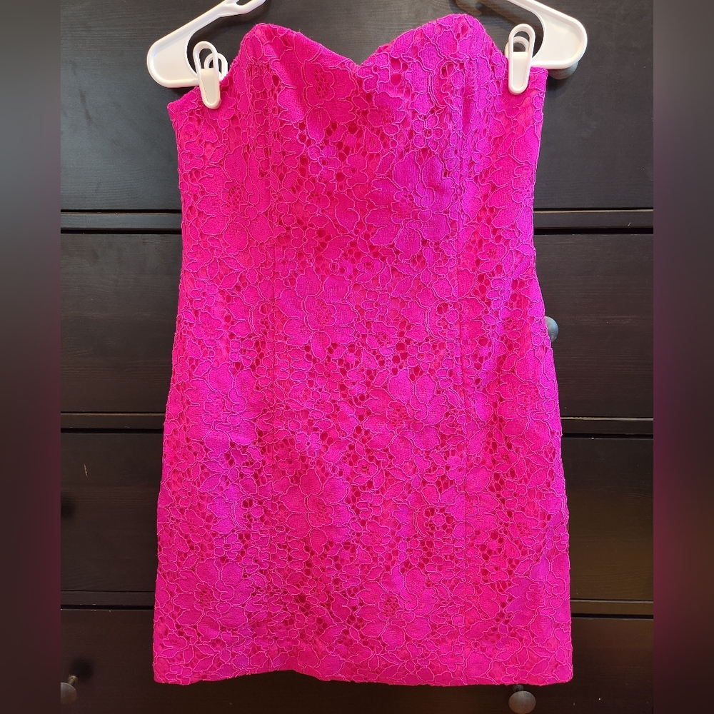 Lilly Pulitzer Floral Lace Strapless Dress